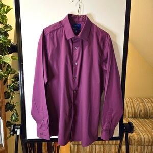Purple Apt. 9 Men's Long Sleeve Shirt Premier Flex Slim Fit Size 16-16.5, 34/35